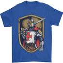 Knights Templar England St Georges Day Mens T-Shirt Cotton Gildan Royal Blue