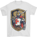 Knights Templar England St Georges Day Mens T-Shirt Cotton Gildan White