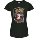 Knights Templar England St Georges Day Womens Petite Cut T-Shirt Black