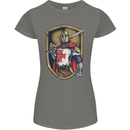 Knights Templar England St Georges Day Womens Petite Cut T-Shirt Charcoal