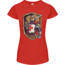 Knights Templar England St Georges Day Womens Petite Cut T-Shirt Red