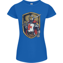 Knights Templar England St Georges Day Womens Petite Cut T-Shirt Royal Blue