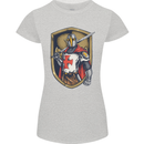 Knights Templar England St Georges Day Womens Petite Cut T-Shirt Sports Grey