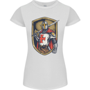 Knights Templar England St Georges Day Womens Petite Cut T-Shirt White
