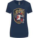 Knights Templar England St Georges Day Womens Wider Cut T-Shirt Navy Blue