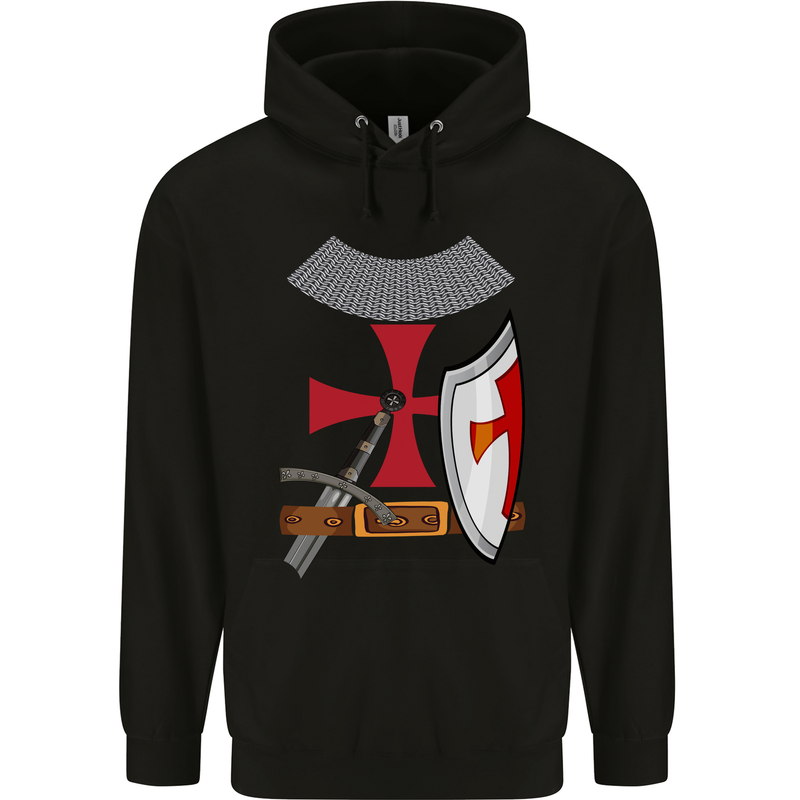 Knights Templar Fancy Dress St Georges Day Childrens Kids Hoodie Black