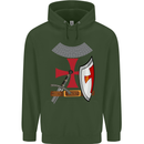 Knights Templar Fancy Dress St Georges Day Childrens Kids Hoodie Forest Green