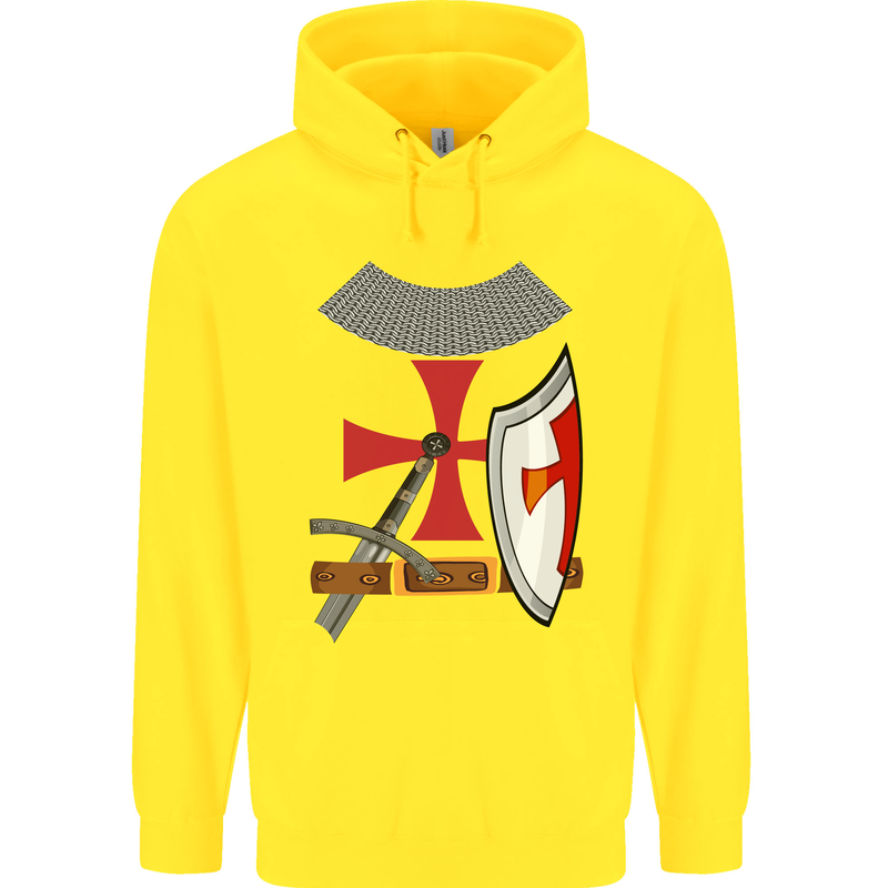 Knights Templar Fancy Dress St Georges Day Childrens Kids Hoodie Yellow