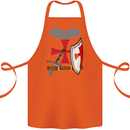 Knights Templar Fancy Dress St Georges Day Cotton Apron 100% Organic Orange