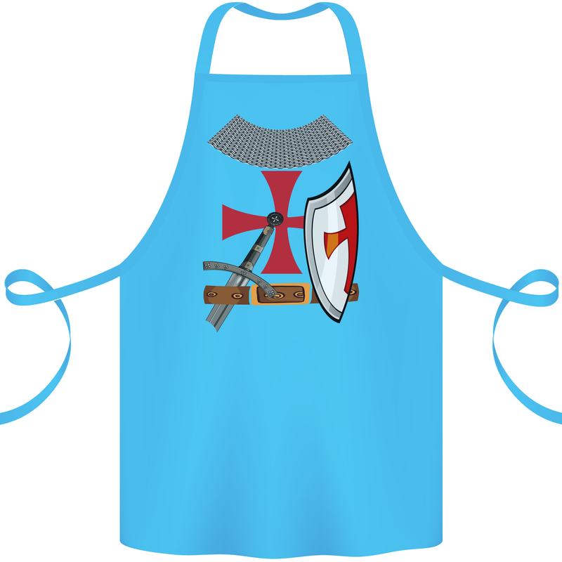 Knights Templar Fancy Dress St Georges Day Cotton Apron 100% Organic Turquoise