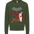 Knights Templar Fancy Dress St Georges Day Kids Sweatshirt Jumper Forest Green