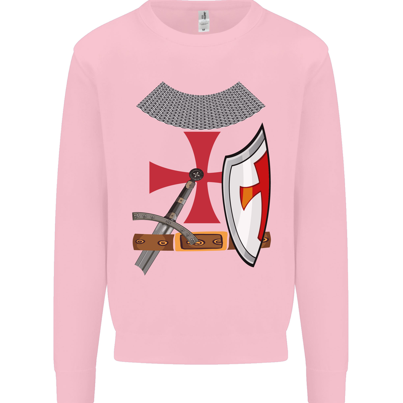 Knights Templar Fancy Dress St Georges Day Kids Sweatshirt Jumper Light Pink