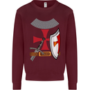 Knights Templar Fancy Dress St Georges Day Kids Sweatshirt Jumper Maroon