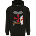 Knights Templar Fancy Dress St Georges Day Mens 80% Cotton Hoodie Black
