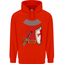 Knights Templar Fancy Dress St Georges Day Mens 80% Cotton Hoodie Bright Red
