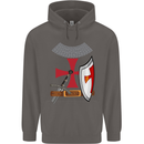 Knights Templar Fancy Dress St Georges Day Mens 80% Cotton Hoodie Charcoal