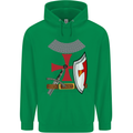 Knights Templar Fancy Dress St Georges Day Mens 80% Cotton Hoodie Irish Green