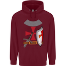 Knights Templar Fancy Dress St Georges Day Mens 80% Cotton Hoodie Maroon