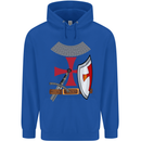 Knights Templar Fancy Dress St Georges Day Mens 80% Cotton Hoodie Royal Blue