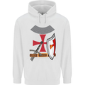 Knights Templar Fancy Dress St Georges Day Mens 80% Cotton Hoodie White