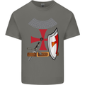 Knights Templar Fancy Dress St Georges Day Mens Cotton T-Shirt Tee Top Charcoal