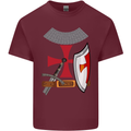 Knights Templar Fancy Dress St Georges Day Mens Cotton T-Shirt Tee Top Maroon