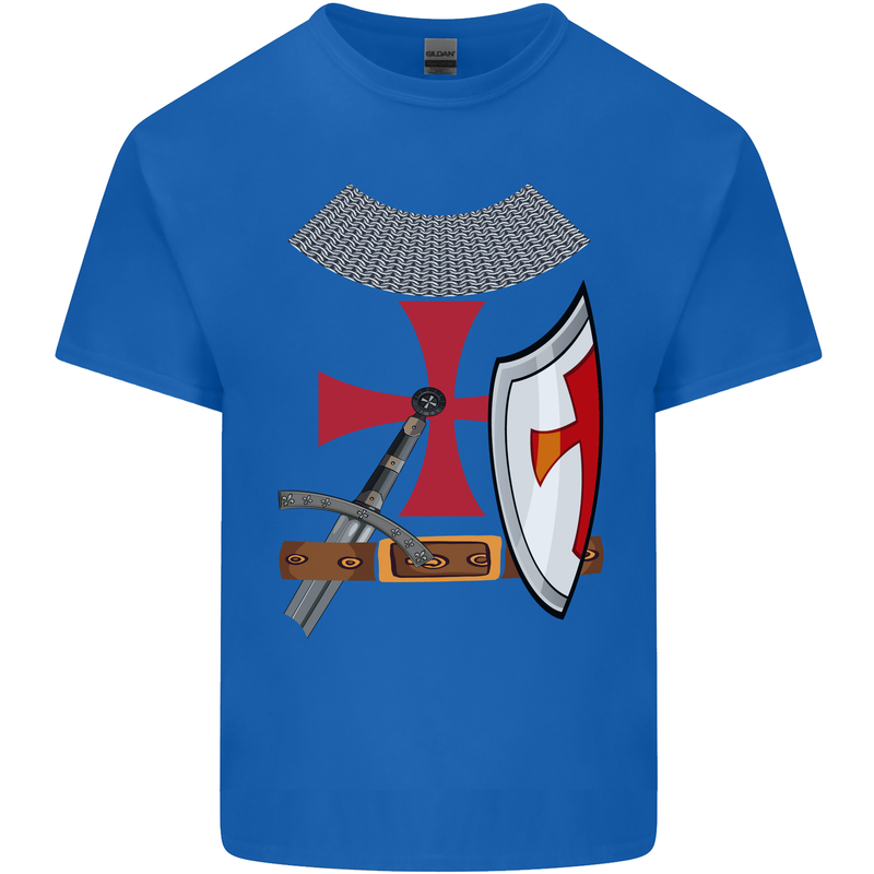 Knights Templar Fancy Dress St Georges Day Mens Cotton T-Shirt Tee Top Royal Blue