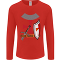 Knights Templar Fancy Dress St Georges Day Mens Long Sleeve T-Shirt Red