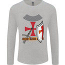 Knights Templar Fancy Dress St Georges Day Mens Long Sleeve T-Shirt Sports Grey