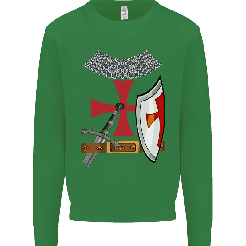 Knights Templar Fancy Dress St Georges Day Mens Sweatshirt Jumper Irish Green