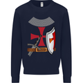 Knights Templar Fancy Dress St Georges Day Mens Sweatshirt Jumper Navy Blue