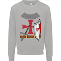 Knights Templar Fancy Dress St Georges Day Mens Sweatshirt Jumper Sports Grey