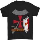 Knights Templar Fancy Dress St Georges Day Mens T-Shirt Cotton Gildan Black