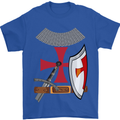 Knights Templar Fancy Dress St Georges Day Mens T-Shirt Cotton Gildan Royal Blue