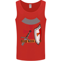 Knights Templar Fancy Dress St Georges Day Mens Vest Tank Top Red