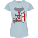 Knights Templar Fancy Dress St Georges Day Womens Petite Cut T-Shirt Light Blue