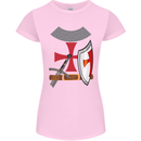 Knights Templar Fancy Dress St Georges Day Womens Petite Cut T-Shirt Light Pink