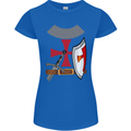 Knights Templar Fancy Dress St Georges Day Womens Petite Cut T-Shirt Royal Blue