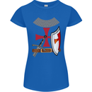 Knights Templar Fancy Dress St Georges Day Womens Petite Cut T-Shirt Royal Blue