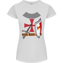 Knights Templar Fancy Dress St Georges Day Womens Petite Cut T-Shirt White