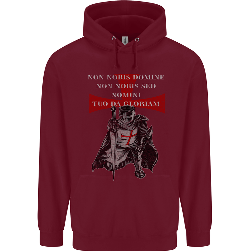 Knights Templar Prayer St. George's Day Childrens Kids Hoodie Maroon
