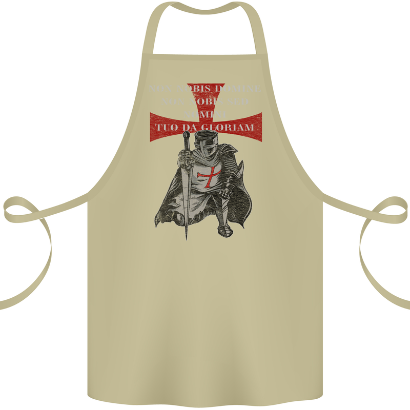 Knights Templar Prayer St. George's Day Cotton Apron 100% Organic Khaki