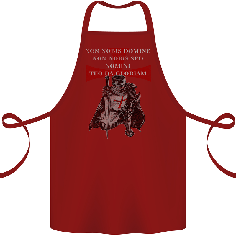 Knights Templar Prayer St. George's Day Cotton Apron 100% Organic Maroon