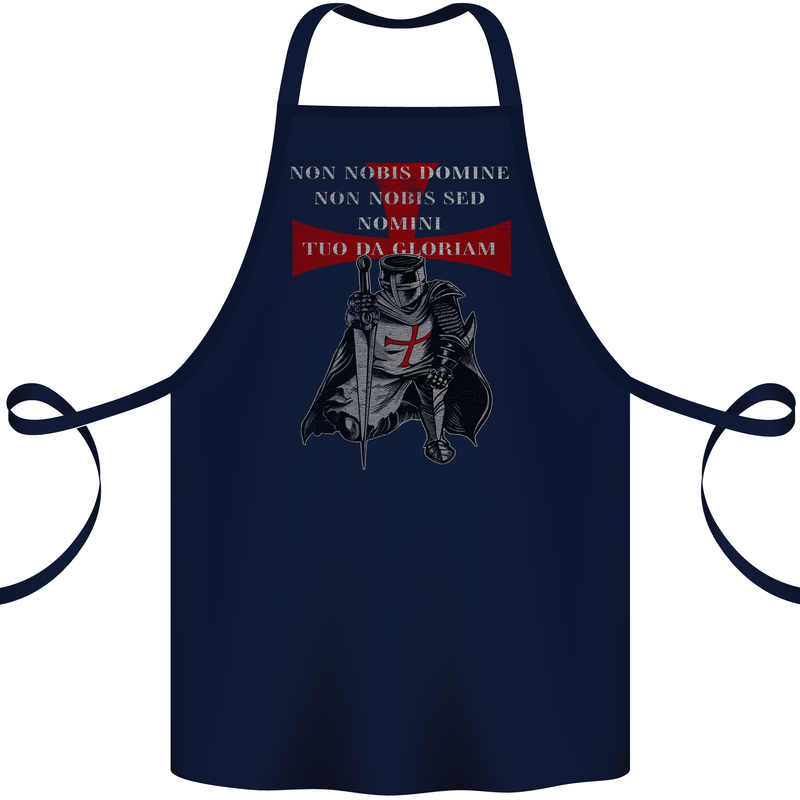 Knights Templar Prayer St. George's Day Cotton Apron 100% Organic Navy Blue