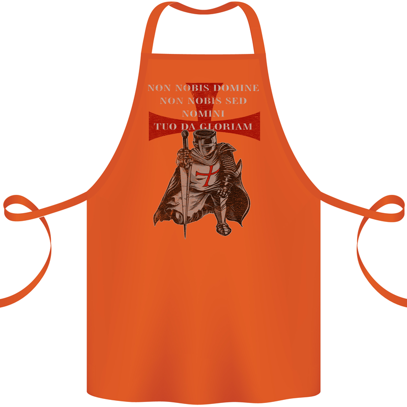 Knights Templar Prayer St. George's Day Cotton Apron 100% Organic Orange