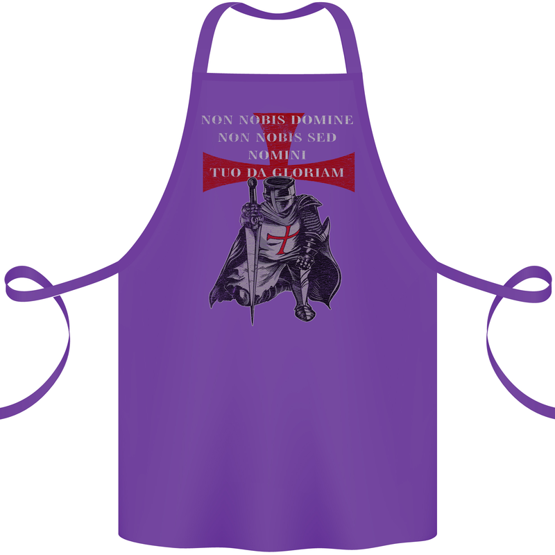 Knights Templar Prayer St. George's Day Cotton Apron 100% Organic Purple