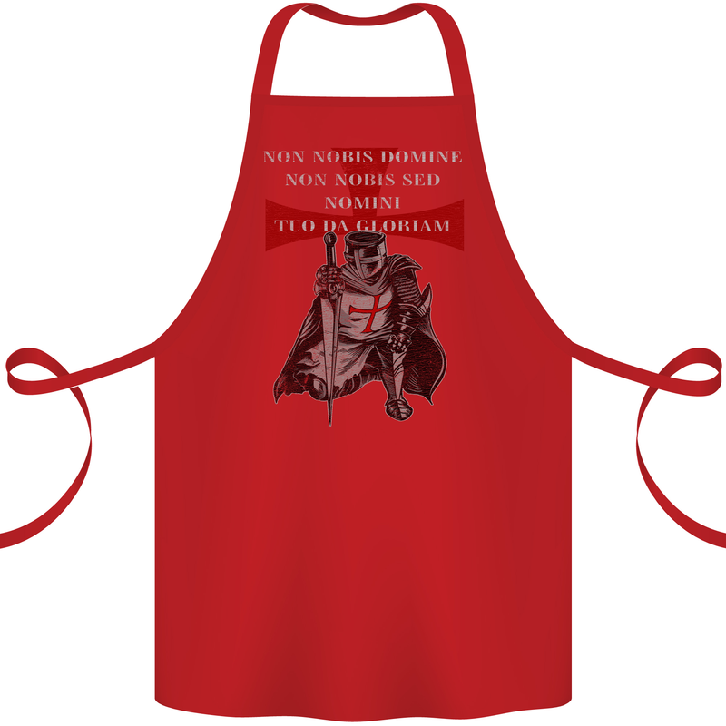 Knights Templar Prayer St. George's Day Cotton Apron 100% Organic Red