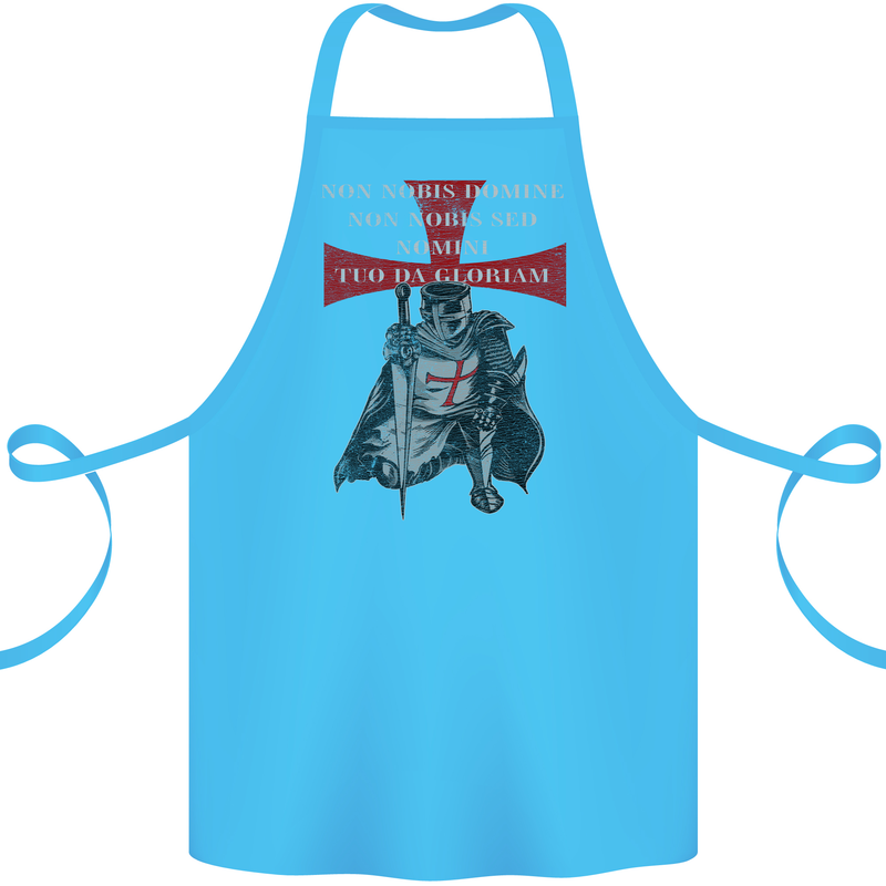 Knights Templar Prayer St. George's Day Cotton Apron 100% Organic Turquoise