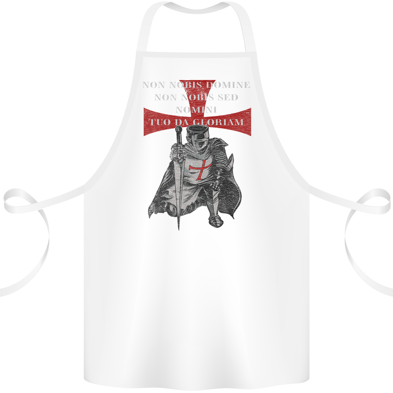 Knights Templar Prayer St. George's Day Cotton Apron 100% Organic White