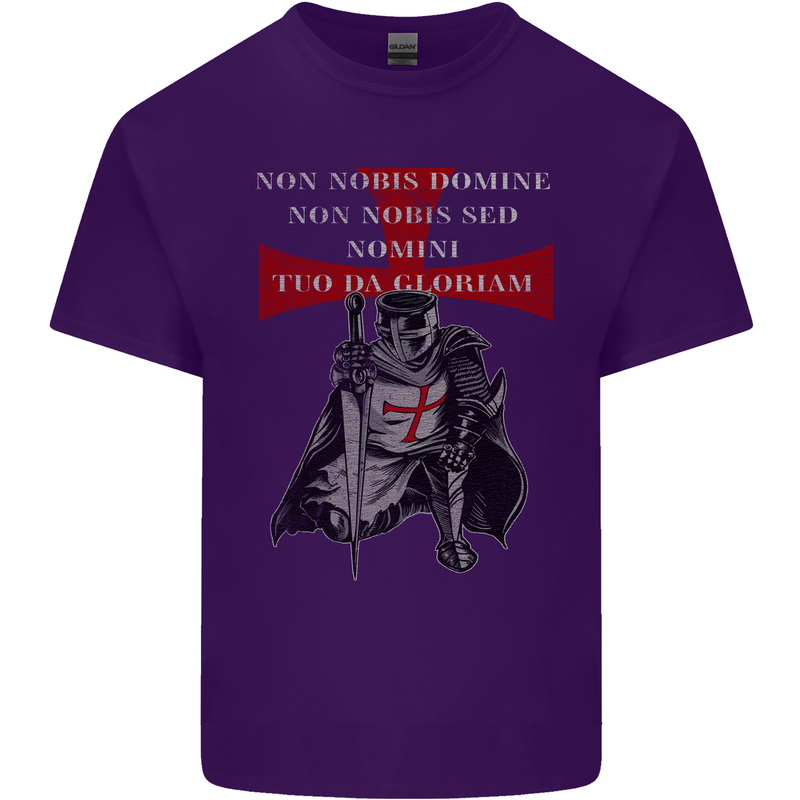 Knights Templar Prayer St. George's Day Mens Cotton T-Shirt Tee Top Purple